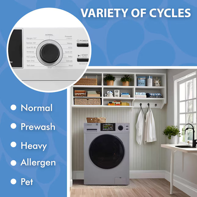 Equator Advanced Appliances Extra-Small 1.62 cu. ft. Stackable Front-Load Washer – Silver