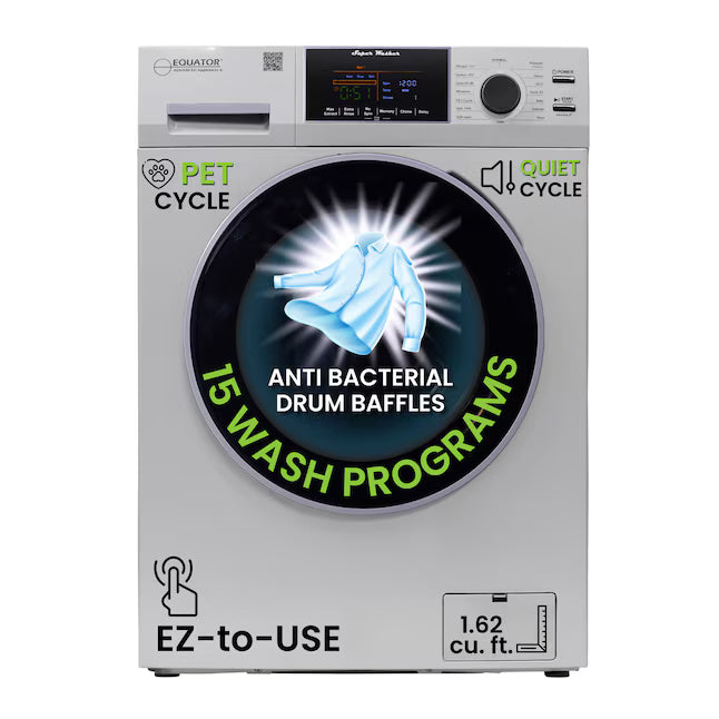 Equator Advanced Appliances Extra-Small 1.62 cu. ft. Stackable Front-Load Washer – Silver