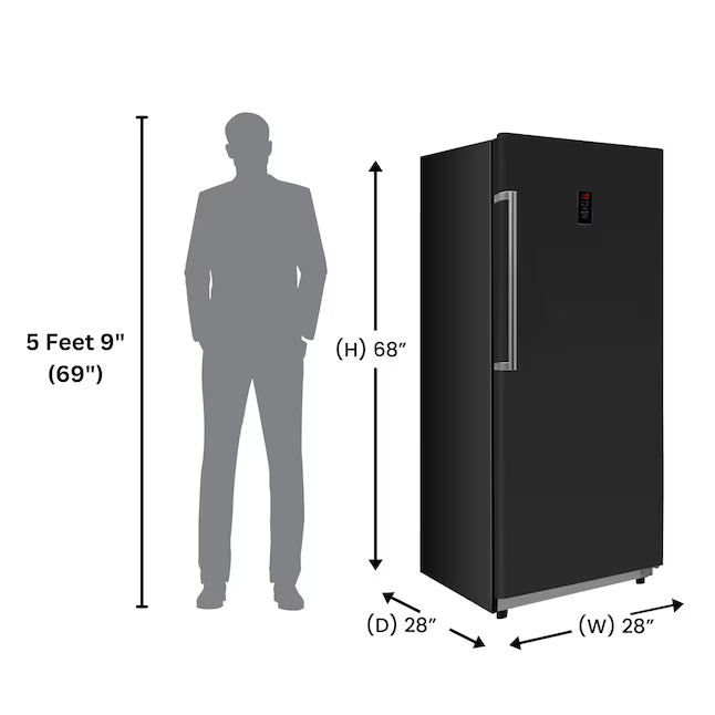 Conserv 14 Cu. Ft. Convertible Upright Freezer/Refrigerator – Garage Ready, ENERGY STAR®, 28” Wide, 110V (Black)