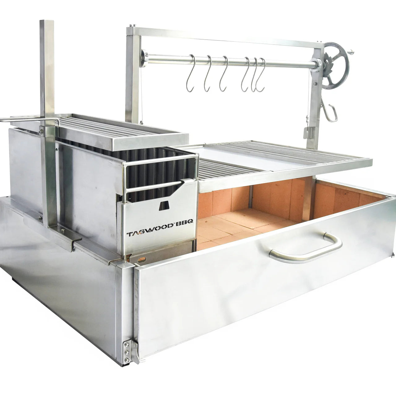 Tagwood BBQ25SS – XL Built‑In Argentine Stainless Steel Santa Maria Grill -  Piratically Built