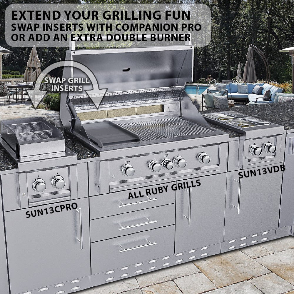 Sunstone Metal Products Ruby Series 30" Built-In 3-Burner