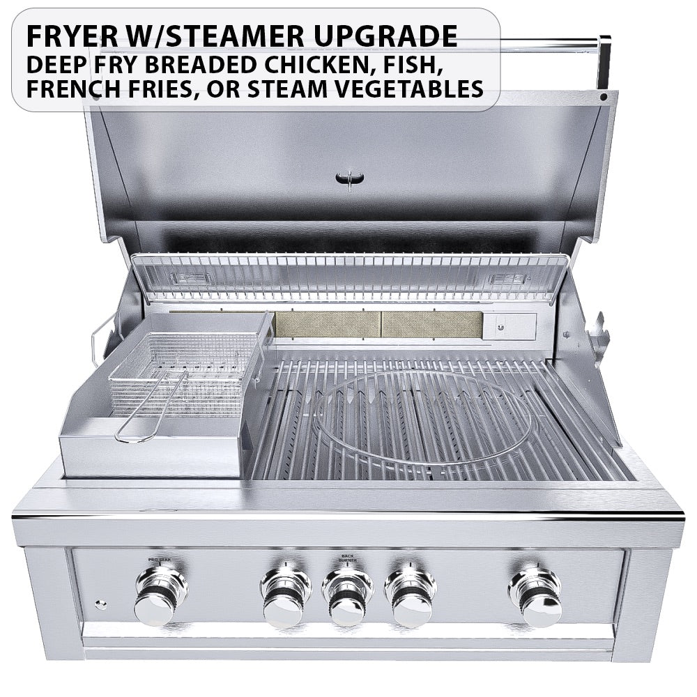 Sunstone Metal Products  Ruby Series 36" Built-In 4-Burner with Rear Infrared Burner