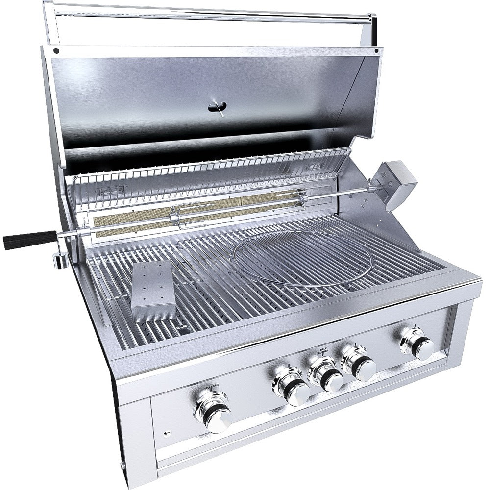 Sunstone Metal Products  Ruby Series 36" Built-In 4-Burner with Rear Infrared Burner