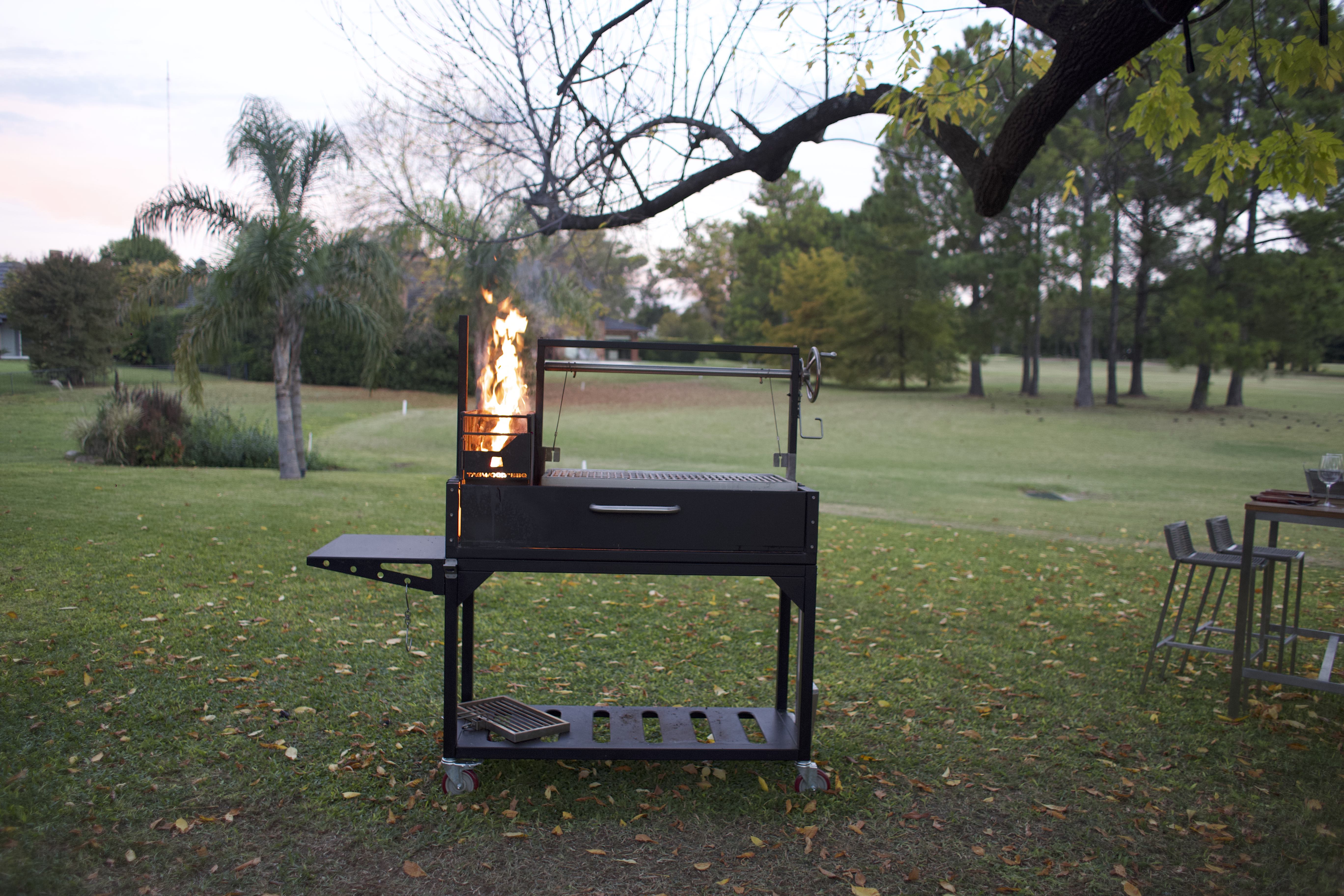 Tagwood BBQ03SI – Argentine Wood & Charcoal Grill (Black Finish) Partially Built