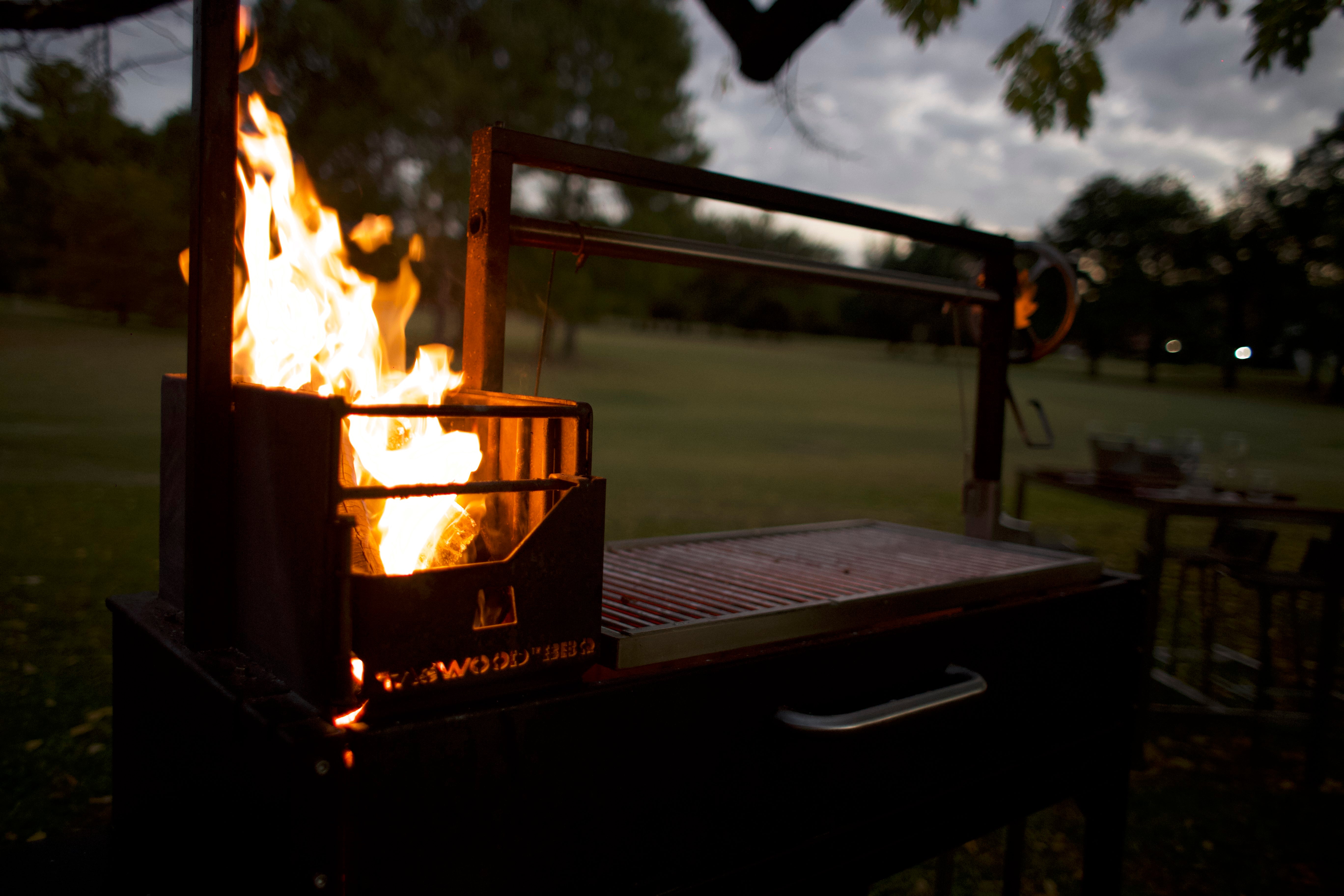 Tagwood BBQ03SI – Argentine Wood & Charcoal Grill (Black Finish) Partially Built