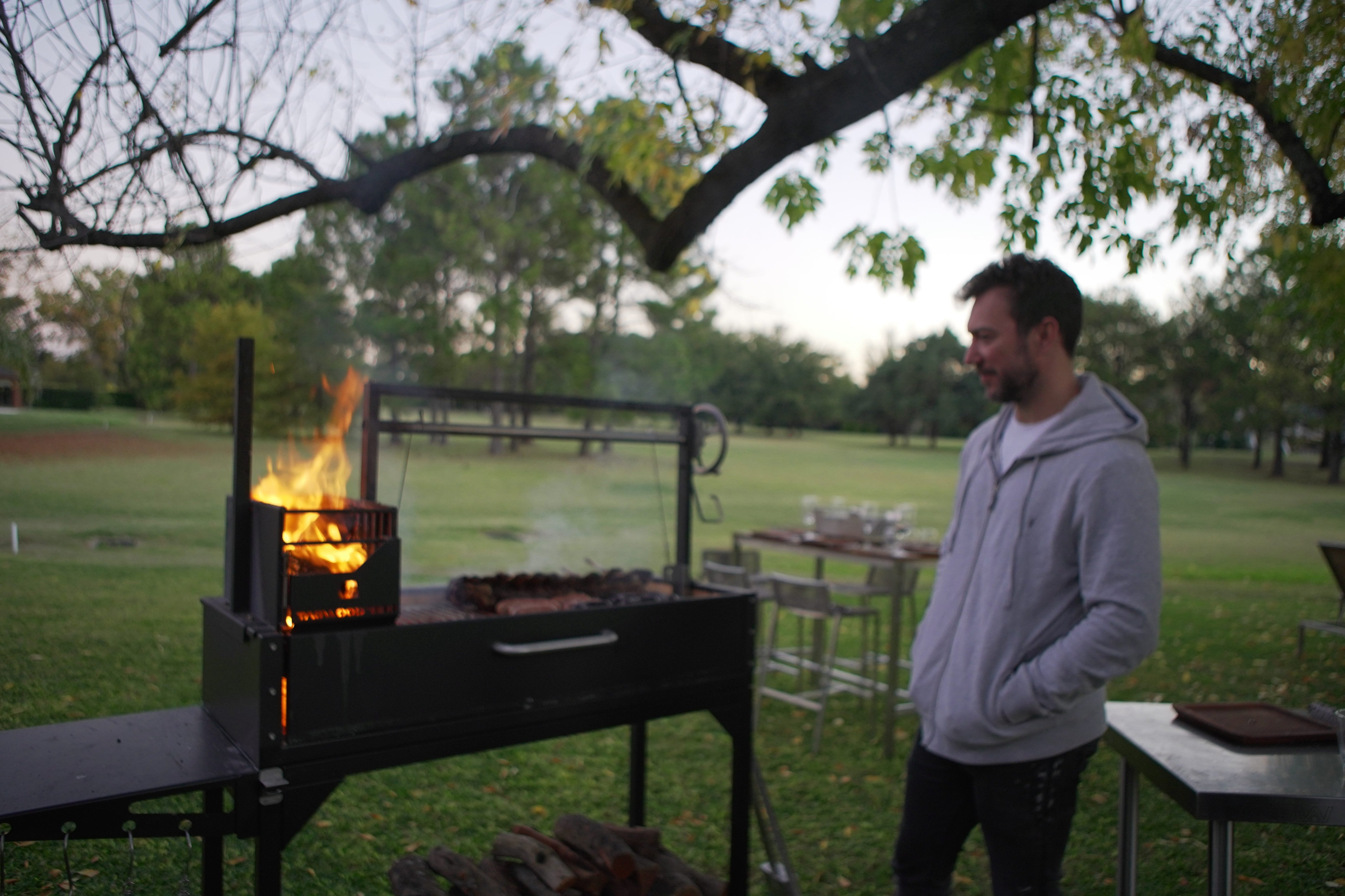 Tagwood BBQ03SI – Argentine Wood & Charcoal Grill (Black Finish) Partially Built
