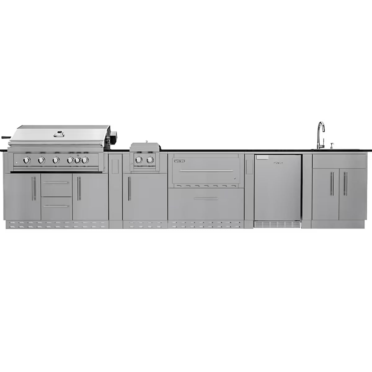 Sunstone French Quarter 13′7″ Stainless Steel Outdoor Kitchen Island Package