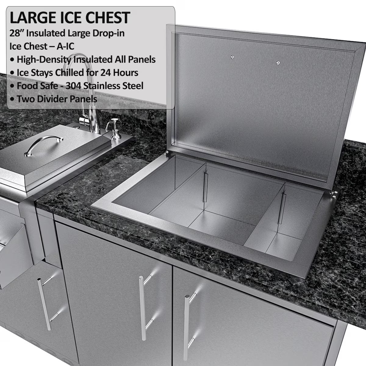 Sunstone Galley 10′8″ Clean & Prep Outdoor Kitchen Island Package