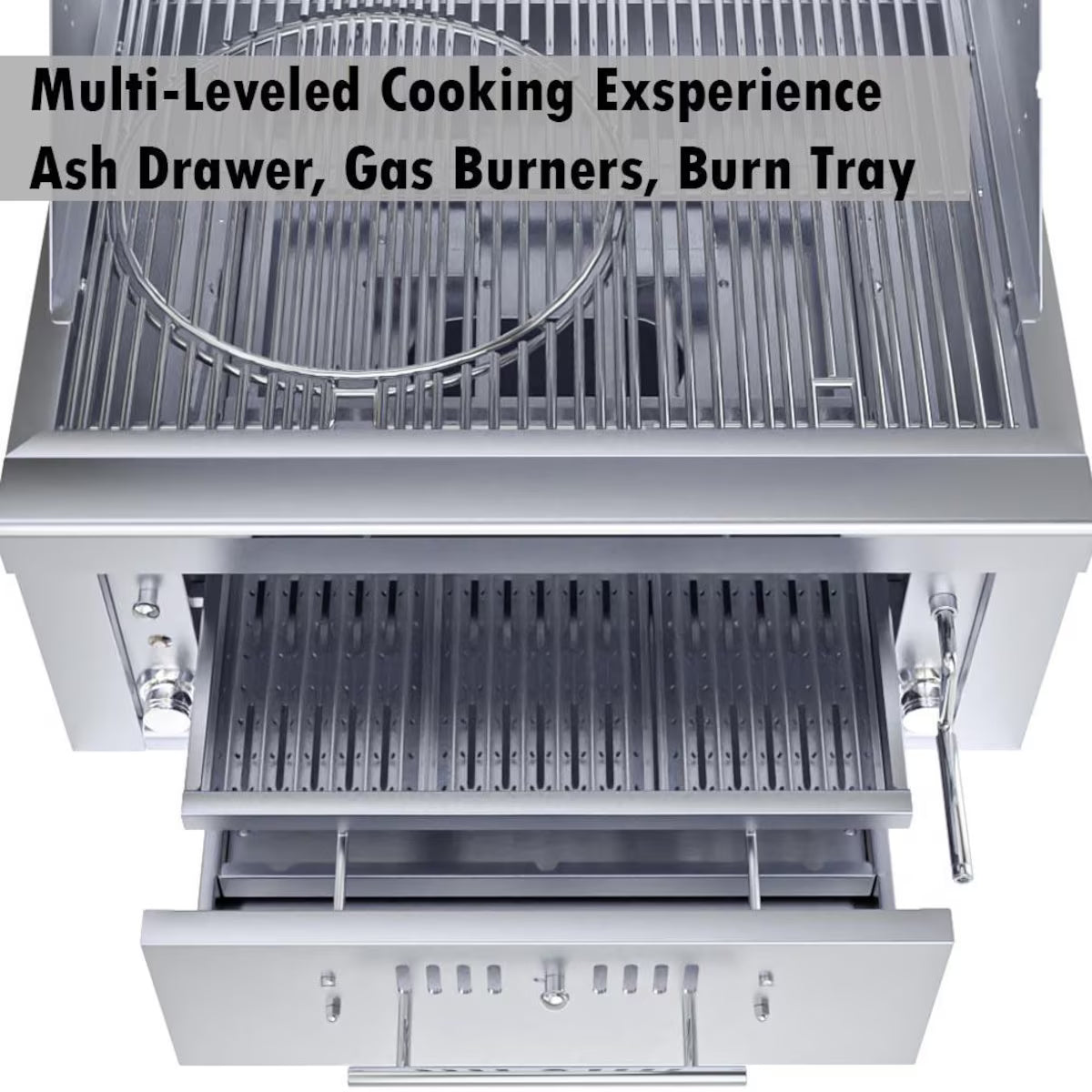 Sunstone 30" Hybrid Gas, Charcoal & Wood Built-In Grill