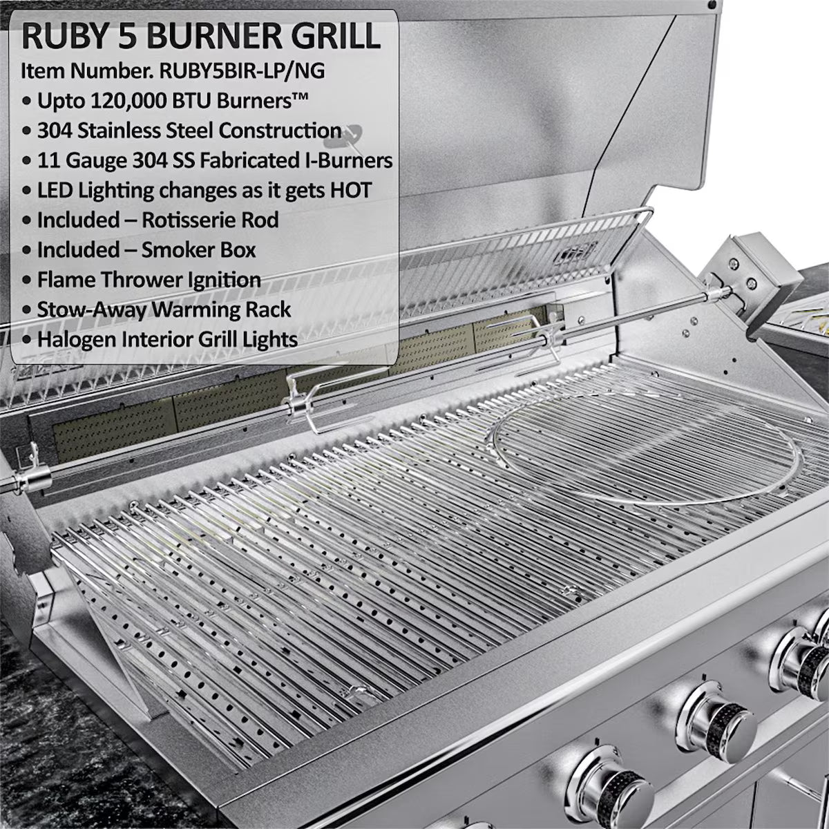 Sunstone Gulf Breeze 10′2″ Stainless Steel Outdoor Kitchen Island Package with Grill, Side Burner, Refrigerator & Sink
