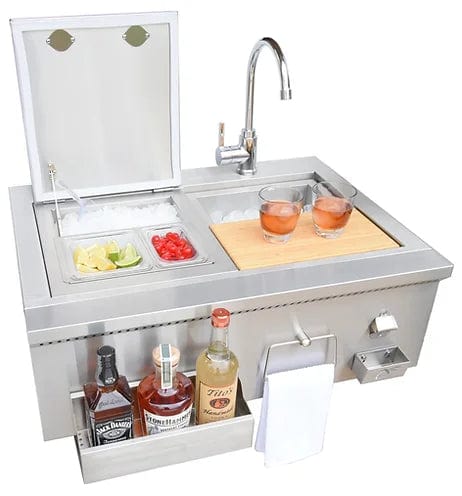 Kokomo Grills 30" Built-In Outdoor Cocktail Station with Sink, Ice Bin & Faucet